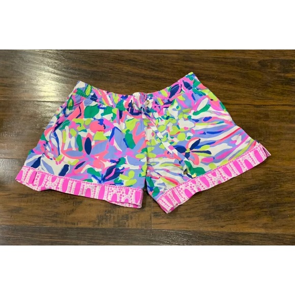 Lilly Pulitzer womens Katia Shorts Having A Blast Pink Purple Size XXS - Picture 2 of 4